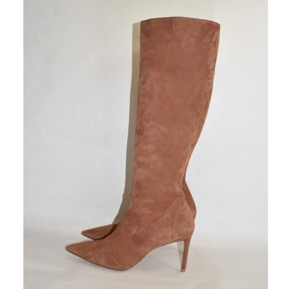 $850 Stuart Weitzman Stuart 85 Knee High Pointed Toe Zip Boot SUEDE 9 (PA15) - Picture 5 of 8